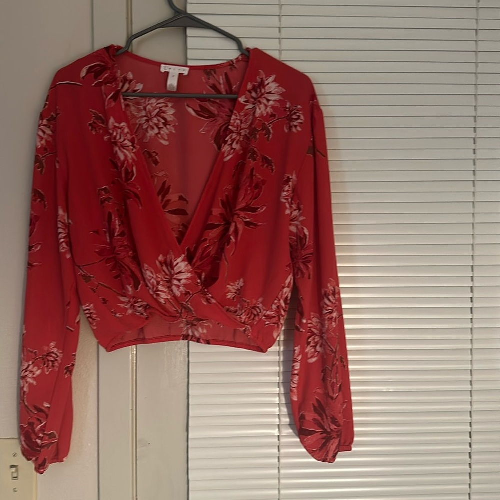 Floral wrap blouse